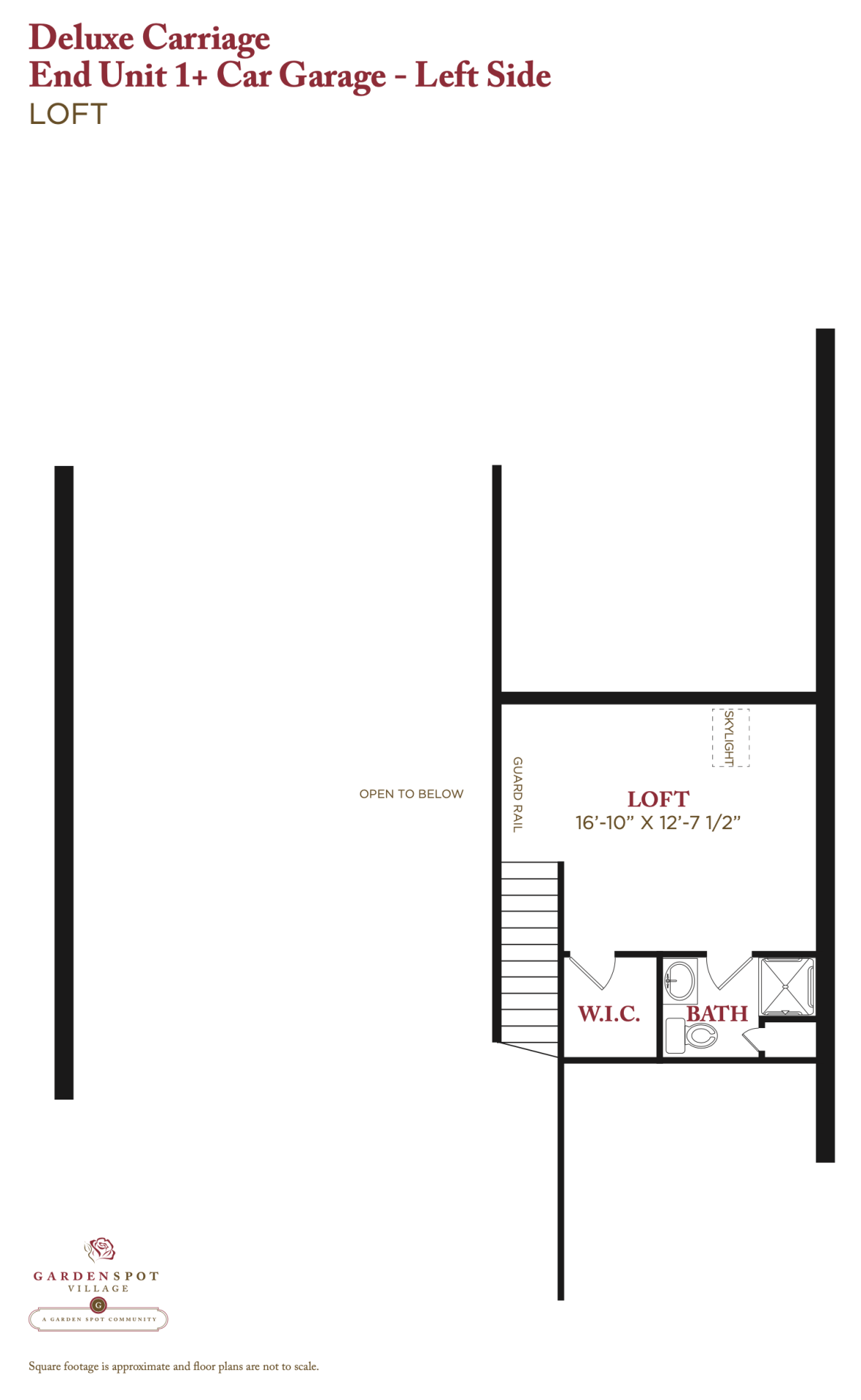 a floor plan for a deluxe carriage end unit 1 + car garage