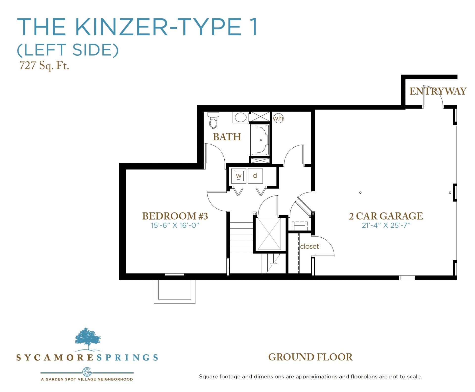 a floor plan for a house called the kinzer-type 1
